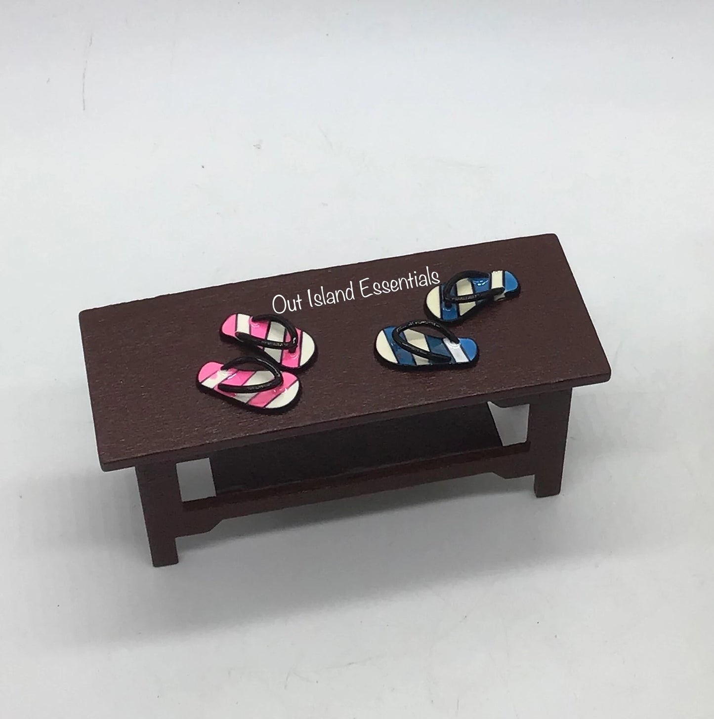 One Pair Dollhouse Miniature Flip Flops I Miniature Doll Shoes I Miniature Dollhouse Beach Shoes I 1:12 Scale Dollhouse Accessories