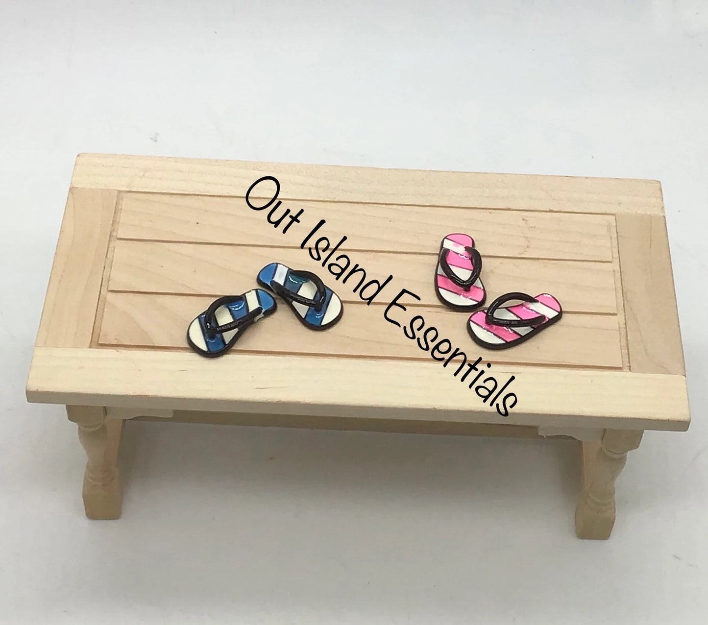 One Pair Dollhouse Miniature Flip Flops I Miniature Doll Shoes I Miniature Dollhouse Beach Shoes I 1:12 Scale Dollhouse Accessories