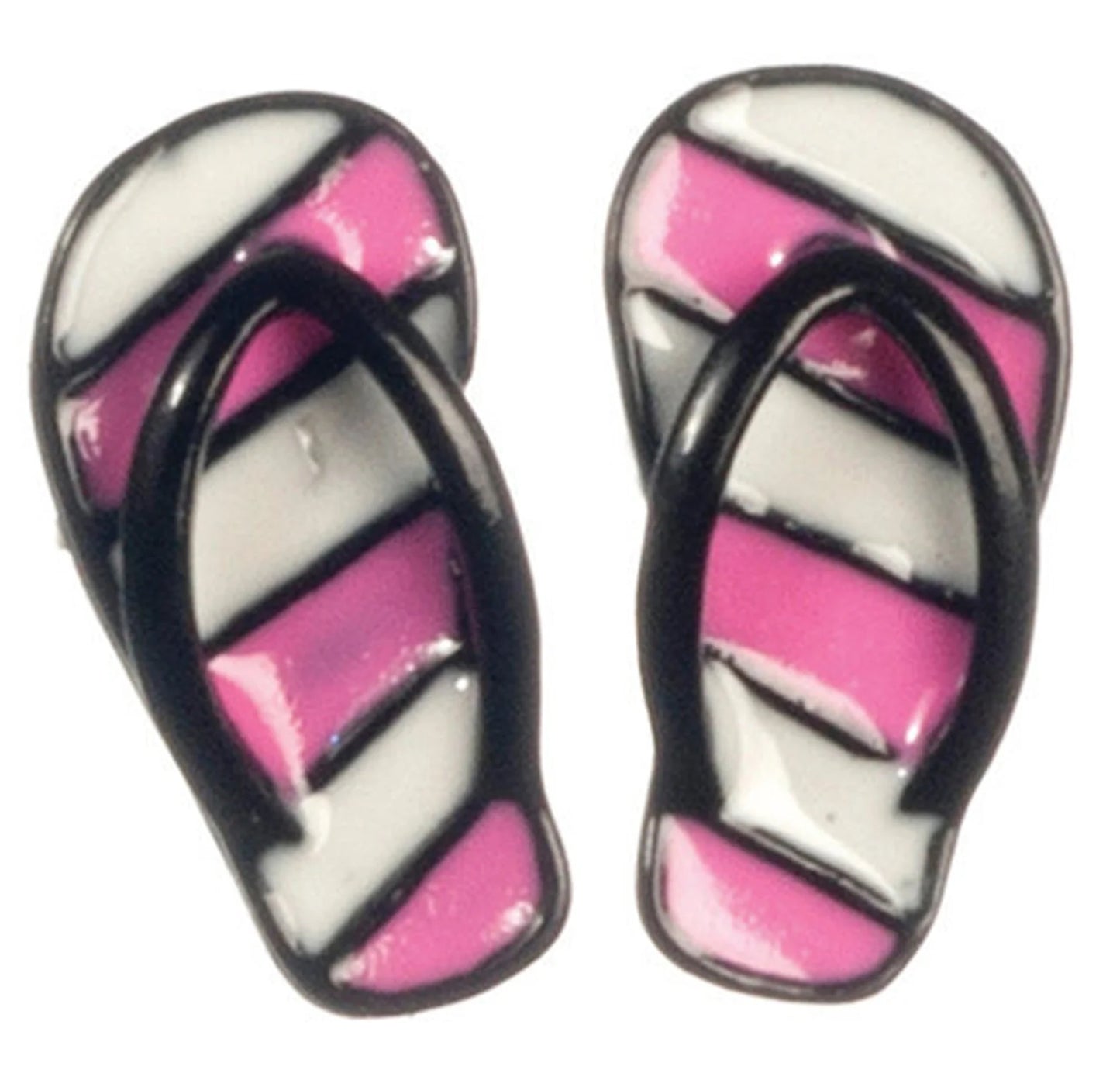 One Pair Dollhouse Miniature Flip Flops I Miniature Doll Shoes I Miniature Dollhouse Beach Shoes I 1:12 Scale Dollhouse Accessories