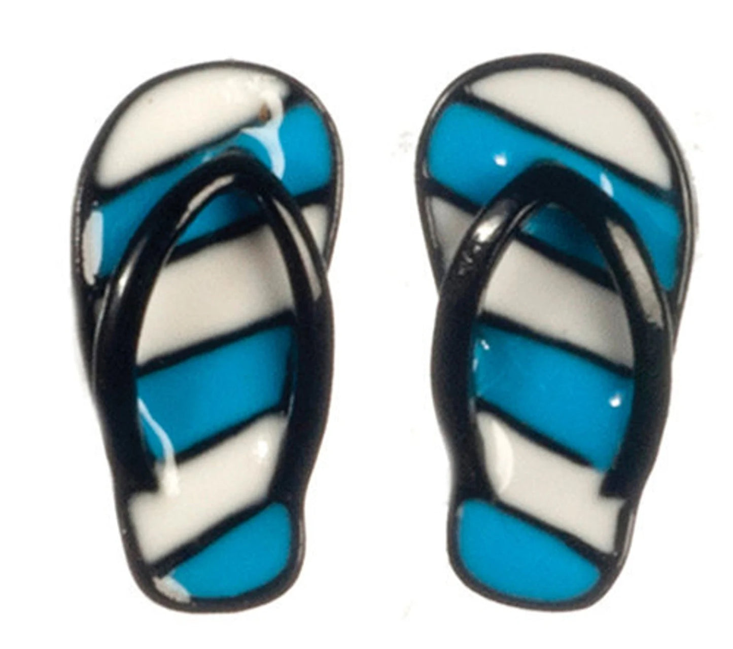 One Pair Dollhouse Miniature Flip Flops I Miniature Doll Shoes I Miniature Dollhouse Beach Shoes I 1:12 Scale Dollhouse Accessories