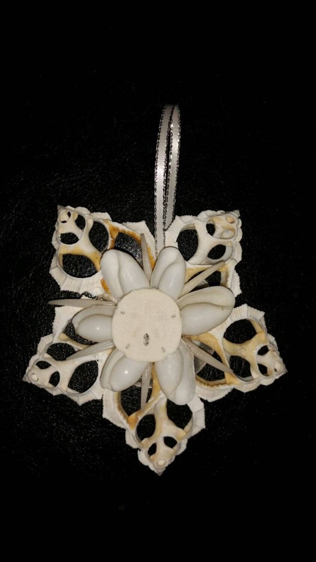 Seashell Snowflake, White Snowflake, Seashell Ornament, Shell Christmas Ornament, Seashell Snowflake Christmas Ornament, Bursa Snowflake