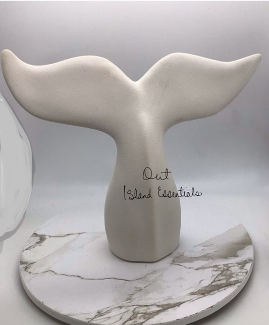 What A Tail | Wavy Whale Tail Decoration | Relaxing Calming Whale Tail | Coastal Decor | Peaceful Ceramic Whale Tail