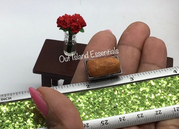 Dollhouse Loaf Of Bread I Miniature Doll Bread Loaf In Pan I Miniature Dollhouse Food I 1:12 Scale Dollhouse Accessories