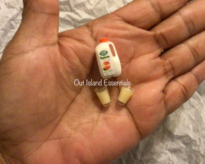 Miniature Orange Juice I Miniature Gallon Of Orange Juice I 1:12 Scale Jug Of Orange Juice I Miniature Drink
