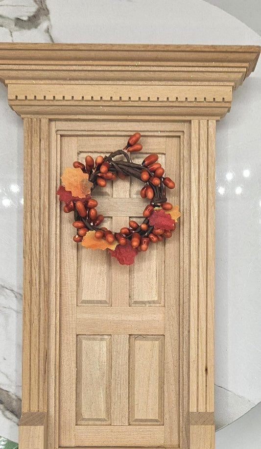Artisan Made Dollhouse Miniature Fall Wreath I Miniature Doll Wreath I Miniature Autumn Decor I 1:12 Scale Doll Fall