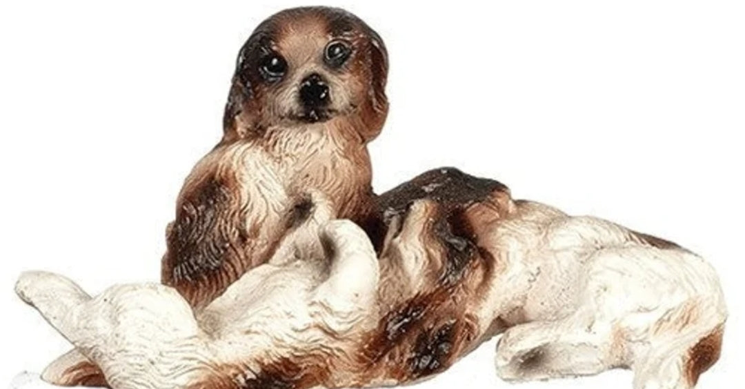 Miniature Dog I Dollhouse Miniature Pet I Miniature Furry Pets I Three Miniature Playing Dogs