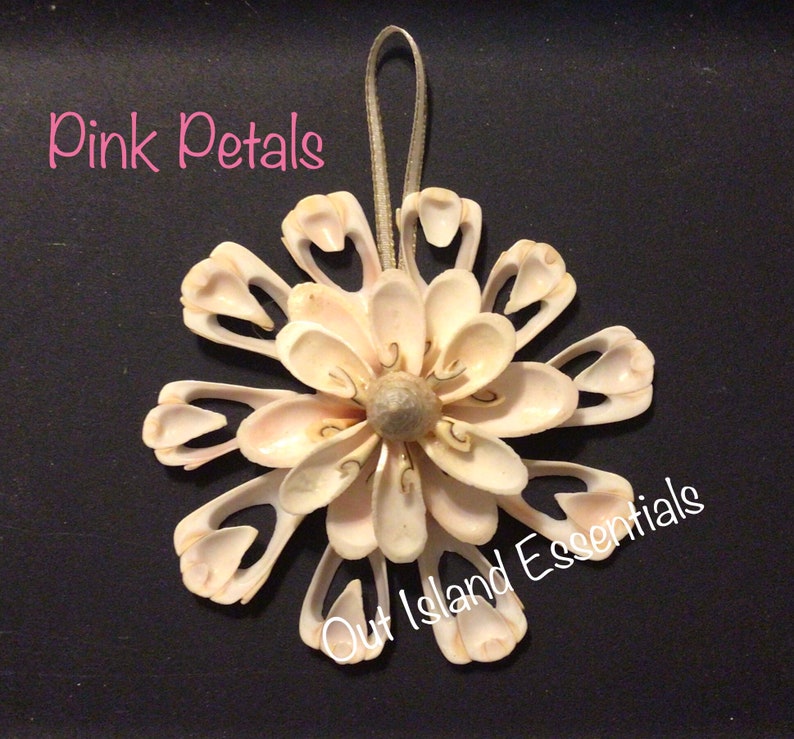 Pink Petals Seashell Snowflake Ornament I Coastal Christmas Ornament I Seashell Snowflake I Coastal Snowflake