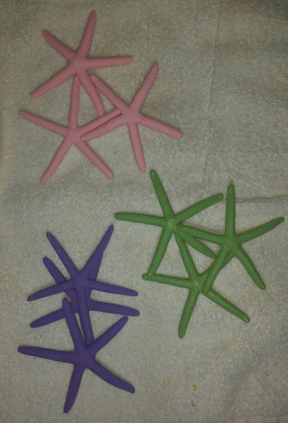 3 Pc. Hand Painted Starfish, Starfish Decoration, Glitter Starfish