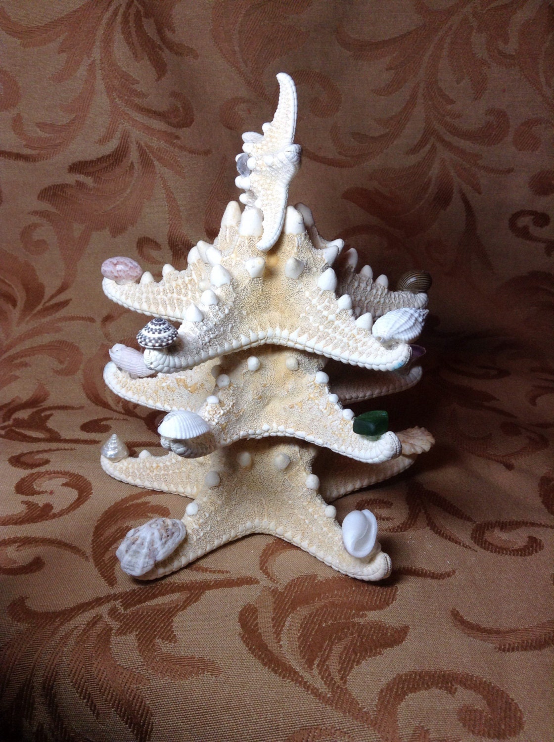 Starfish Christmas Tree Decoration, Seashell Starfish Christmas Tree, Starfish Beach Christmas Tree, Table Top Christmas Tree