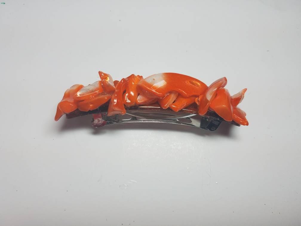 Orange Hair Clip, Oyster Shell Hair Clip