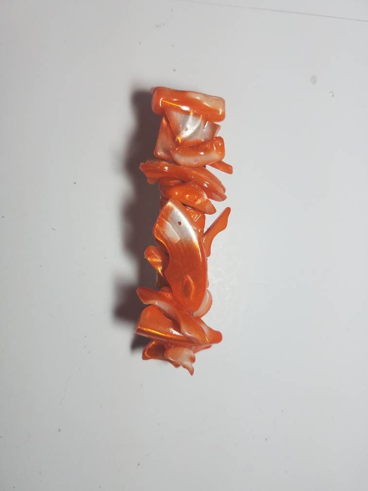 Orange Hair Clip, Oyster Shell Hair Clip