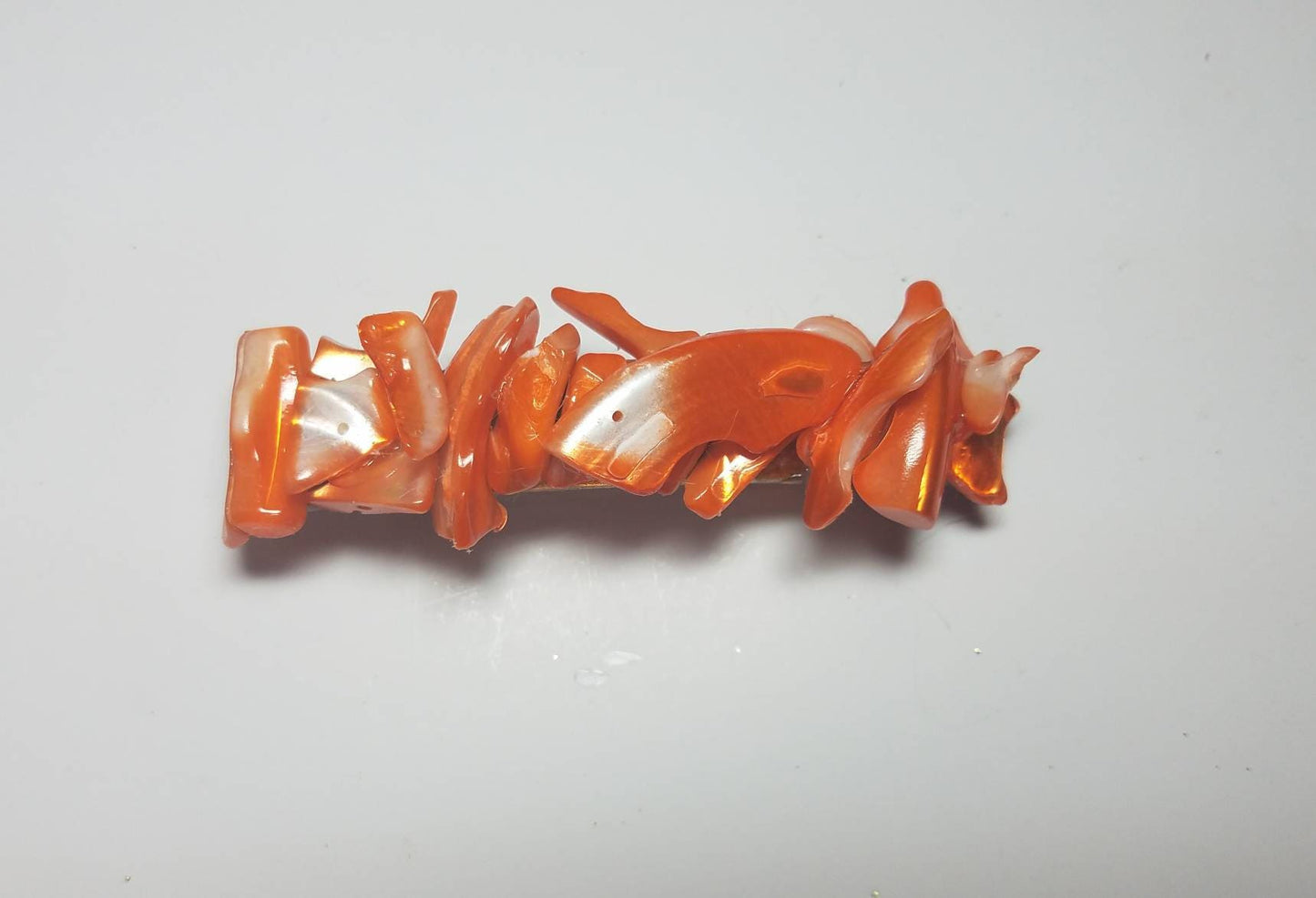 Orange Hair Clip, Oyster Shell Hair Clip