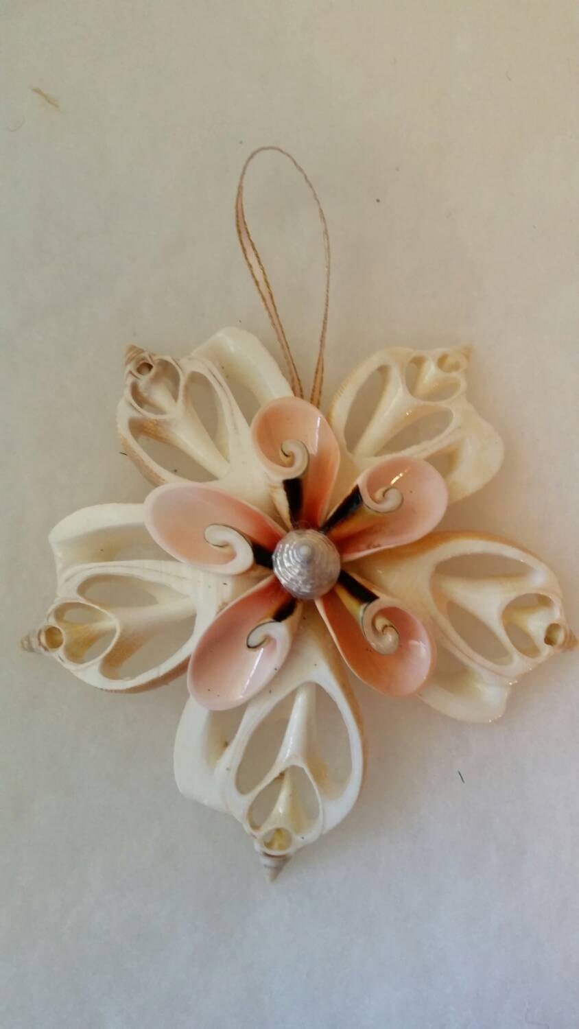 Seashell Snowflake Christmas Ornament