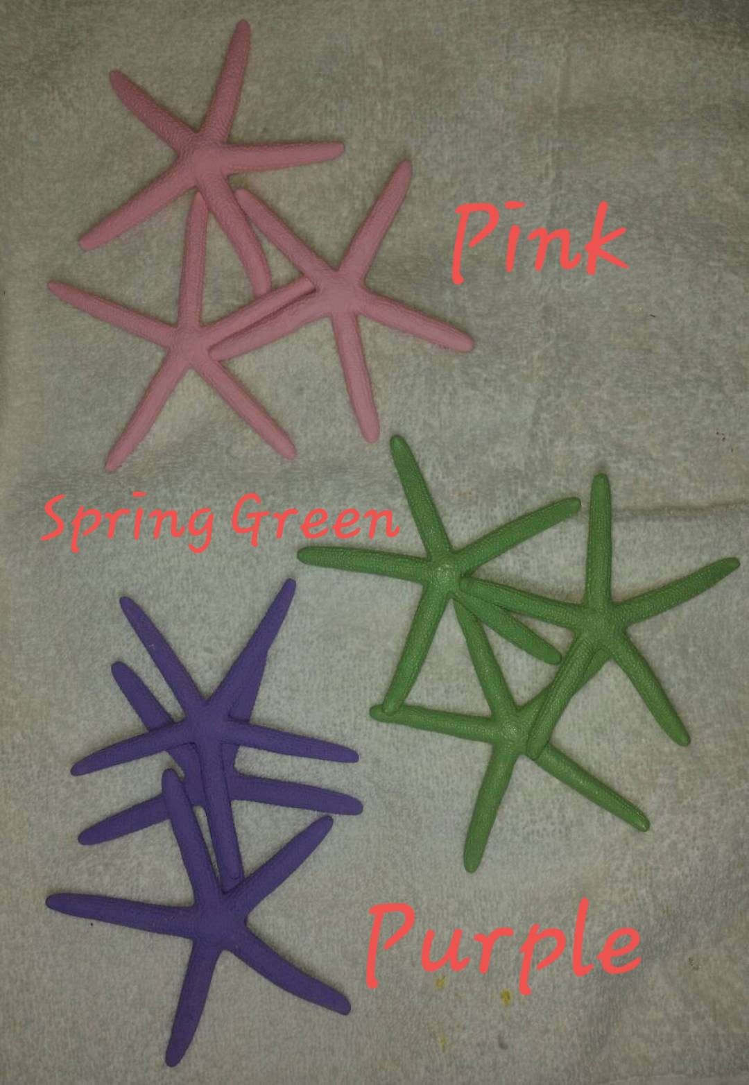 3 Pc. Hand Painted Starfish, Starfish Decoration, Glitter Starfish