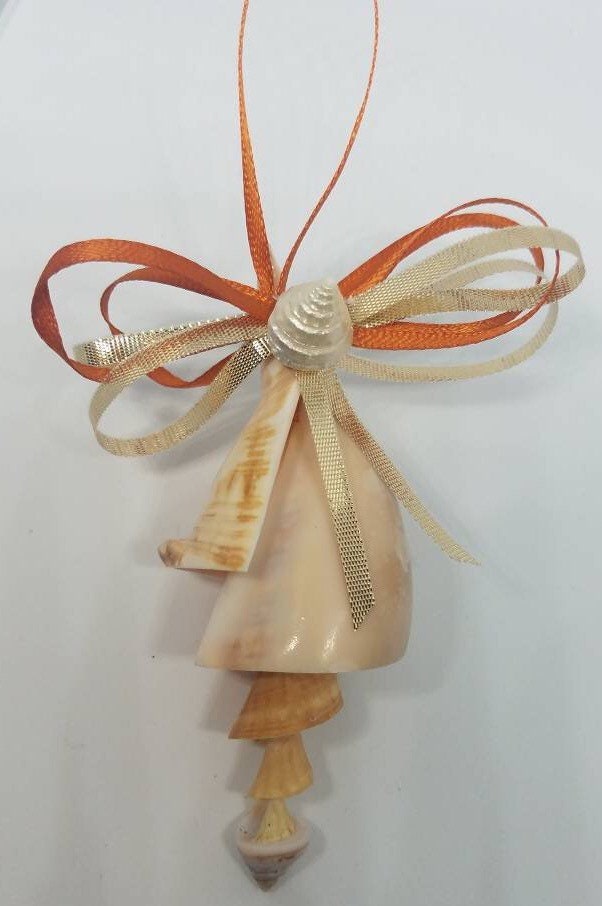 Spiral Cut Conch Shell Ornament, Spiral Cut Lambis Seashell, Seashell Christmas Ornament, Christmas Seashell Ornament, Coastal Christmas