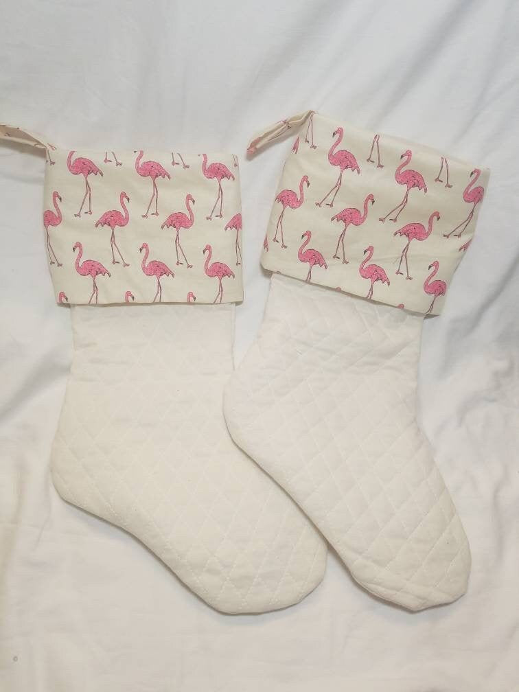 Flamingo Quilted Christmas Stocking