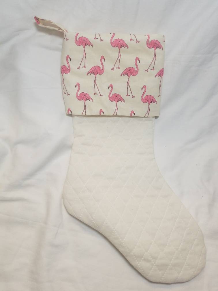 Flamingo Quilted Christmas Stocking