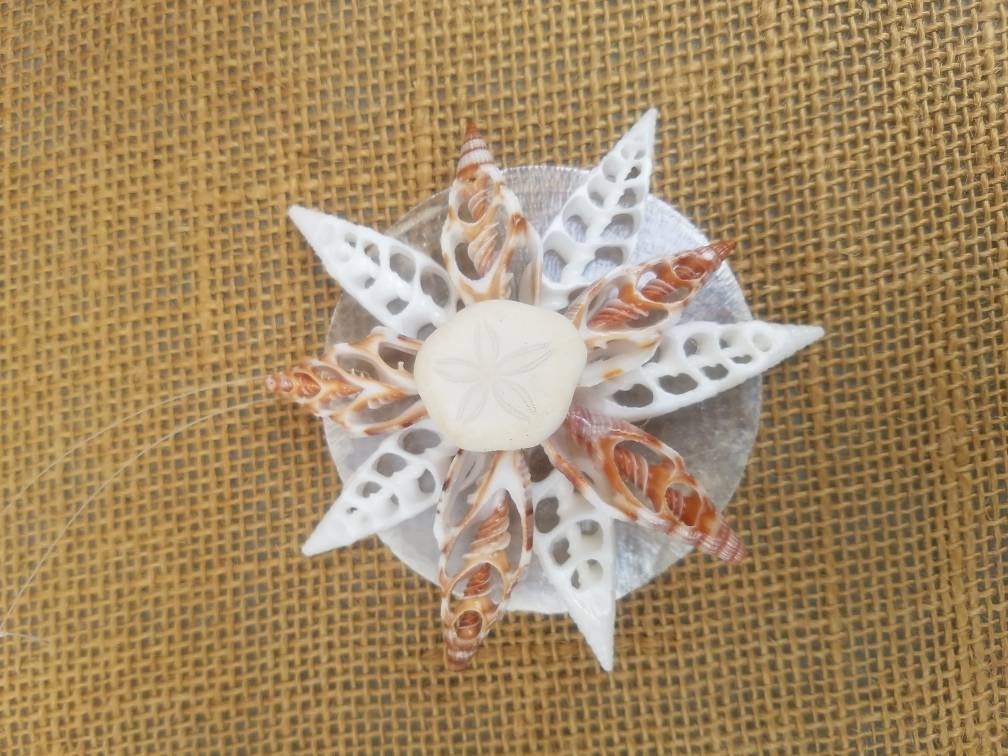 Snowflake Ornament, Seashell Snowflake Christmas Ornament, Seashell Ornament, Coastal Christmas Shell Snowflake, Snowflake, Coastal Ornament