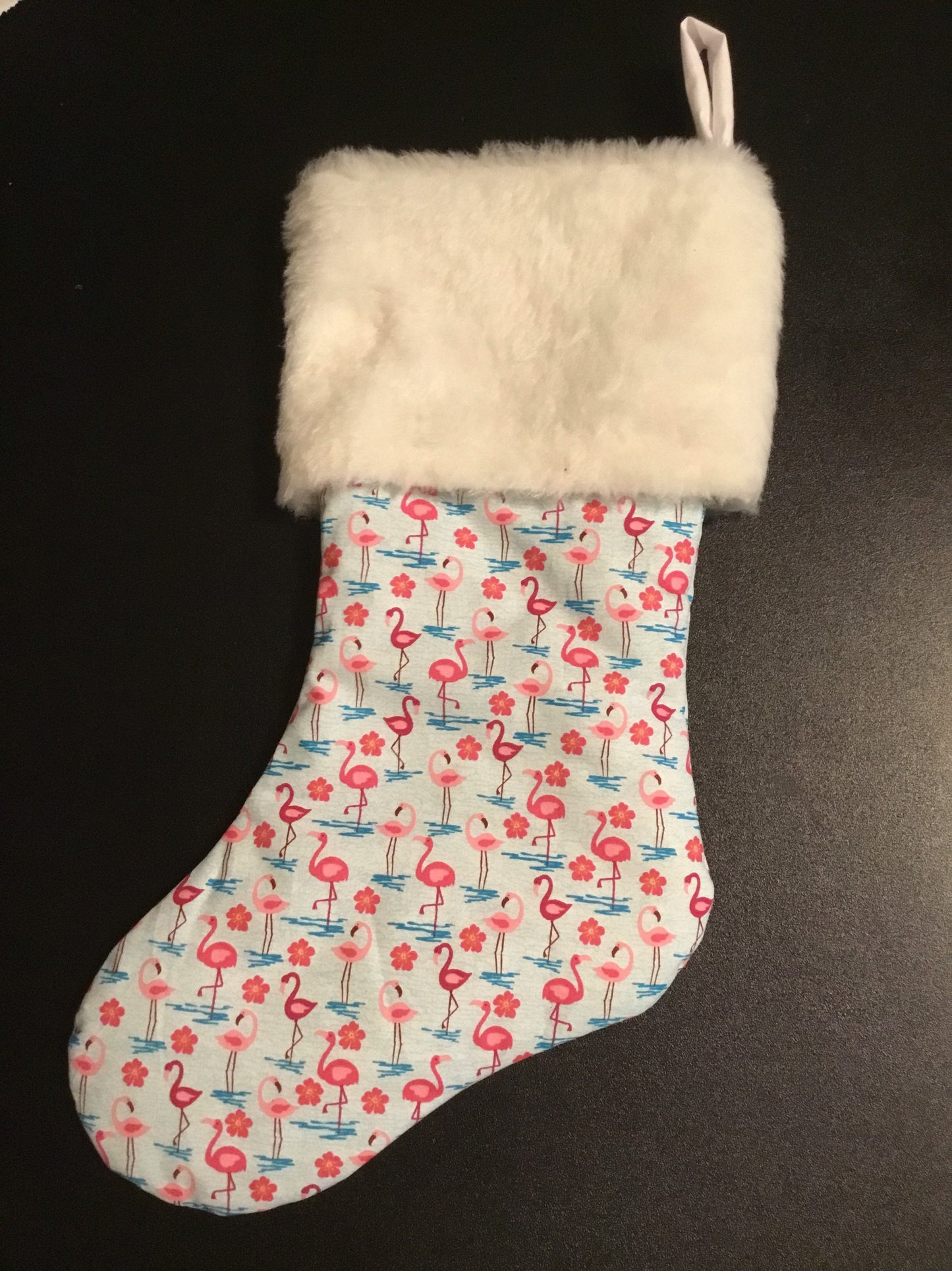 Flamingo Beachy Christmas Stocking