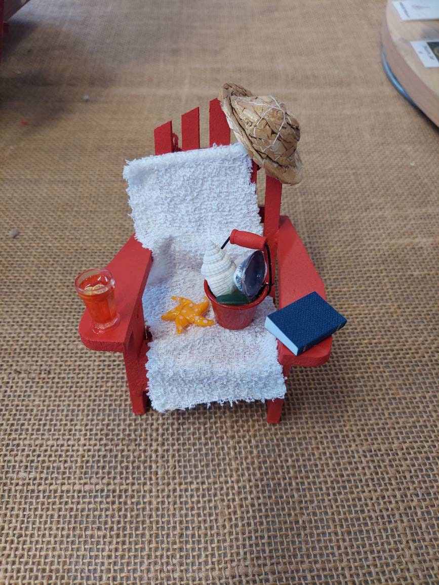 Adirondack Christmas Beach Ornament, Adirondack Chair Christmas Ornament, Beach Chair Christmas Ornament