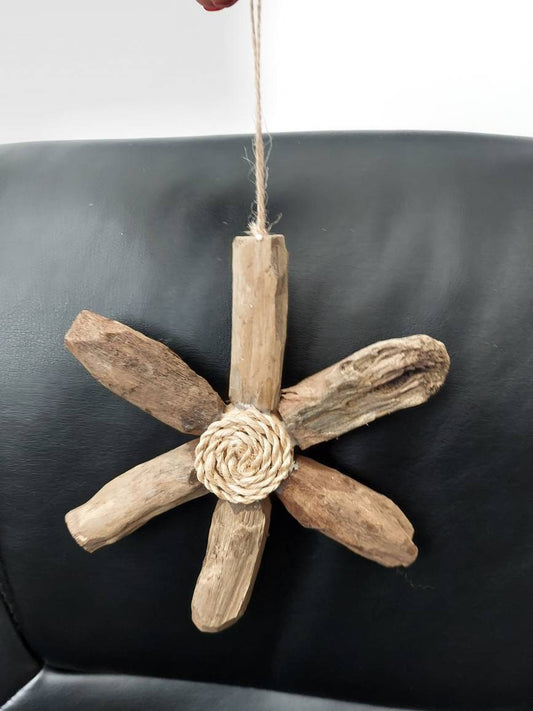 Driftwood Star I Coastal Ornament I Driftwood Ornament I Coastal Cottage Decor I Natural Ornament