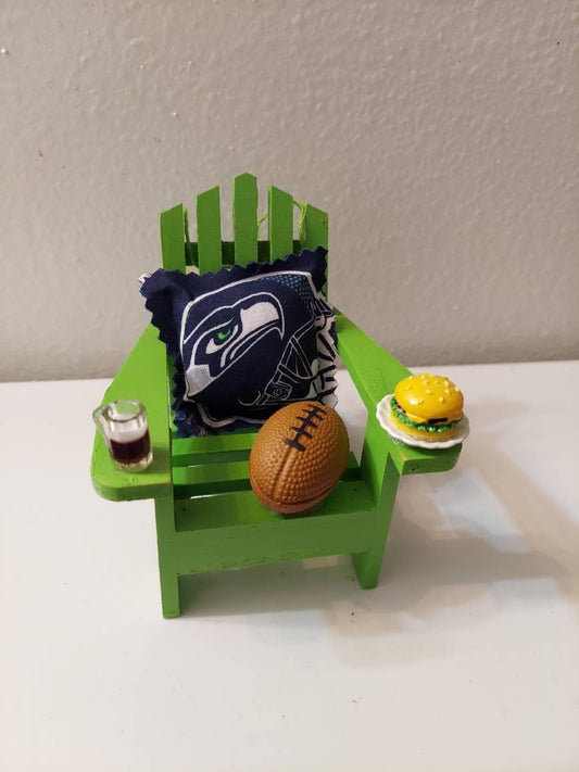 Seahawks Ornament I NFL Christmas Ornament | Adirondack Chair Ornament I Seattle Seahawks Christmas Ornament I Coastal Cottage Christmas