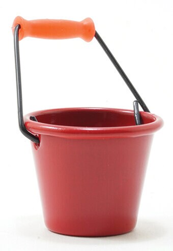 1:12 Scale Dollhouse Miniature Red Bucket