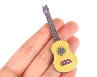 Dollhouse Guitar I Miniature Doll Instruments I Miniature Dollhouse Guitar I 1:12 Scale Dollhouse Accessories