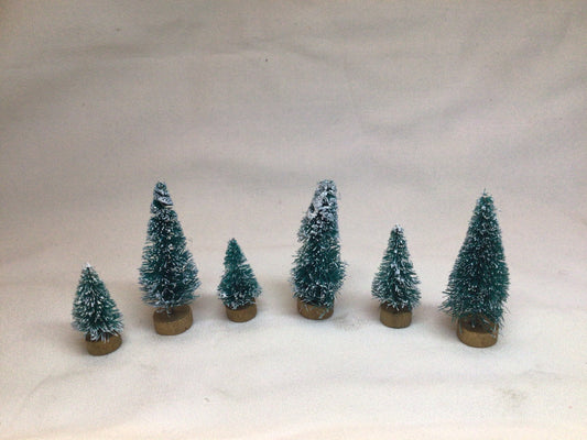 Mini Bottle Brush Christmas Trees I Two Sizes Frosted Sisal Mini Trees I Fairy Garden Christmas Trees I Snowy Sisal Christmas Trees