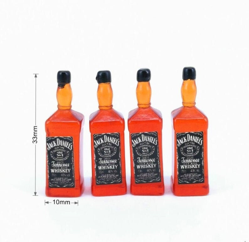 3 Pcs. Dollhouse Dark Rum I Miniature Doll Drinks I Miniature Dollhouse Food I 1:12 Scale Dollhouse Accessories