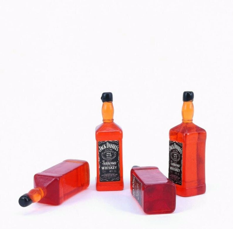 3 Pcs. Dollhouse Dark Rum I Miniature Doll Drinks I Miniature Dollhouse Food I 1:12 Scale Dollhouse Accessories