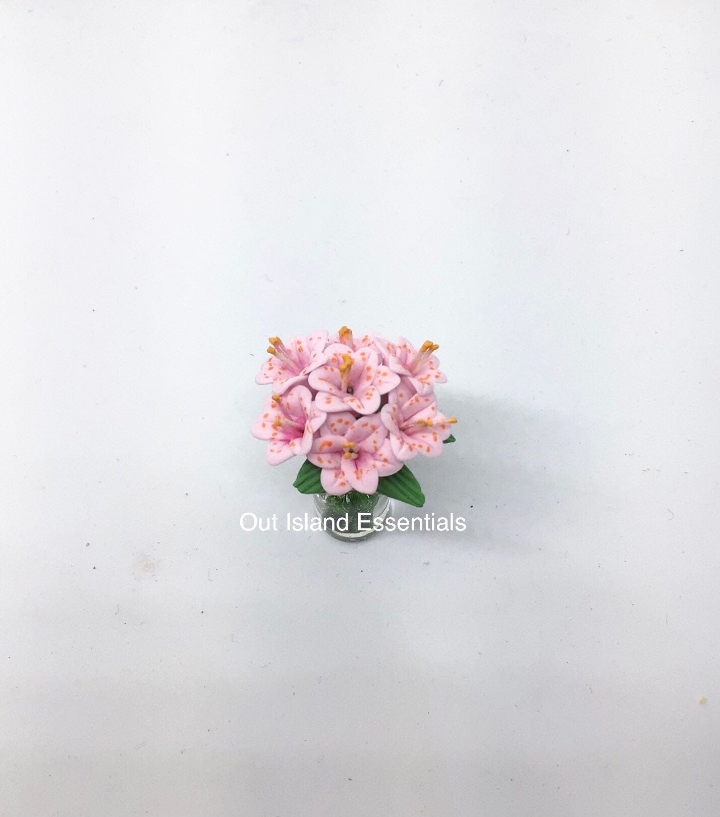 1 Pc Dollhouse Miniature Pink Lilies 1:12 Scale