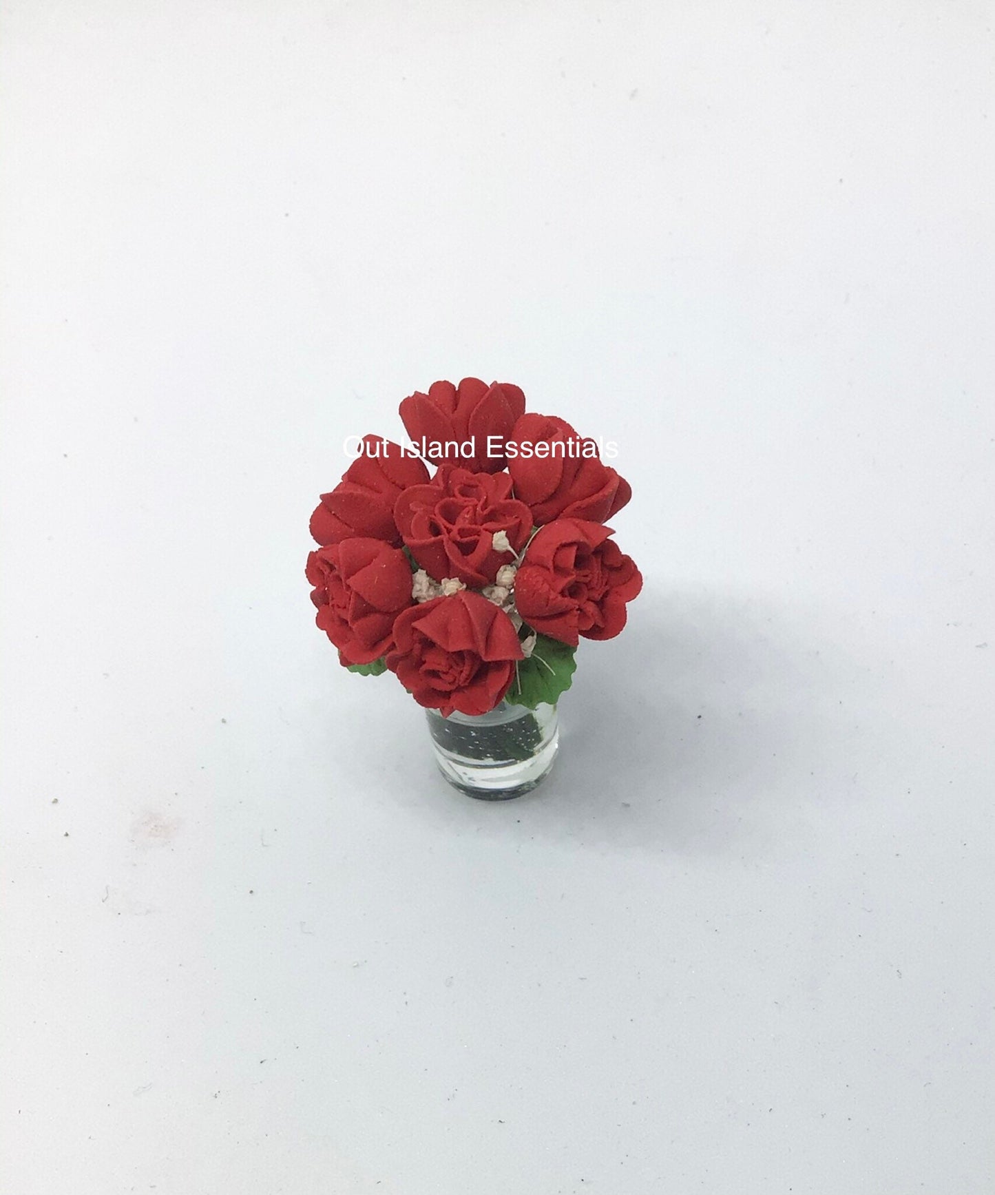 1 Pc Dollhouse Miniature Red Roses 1:12 Scale