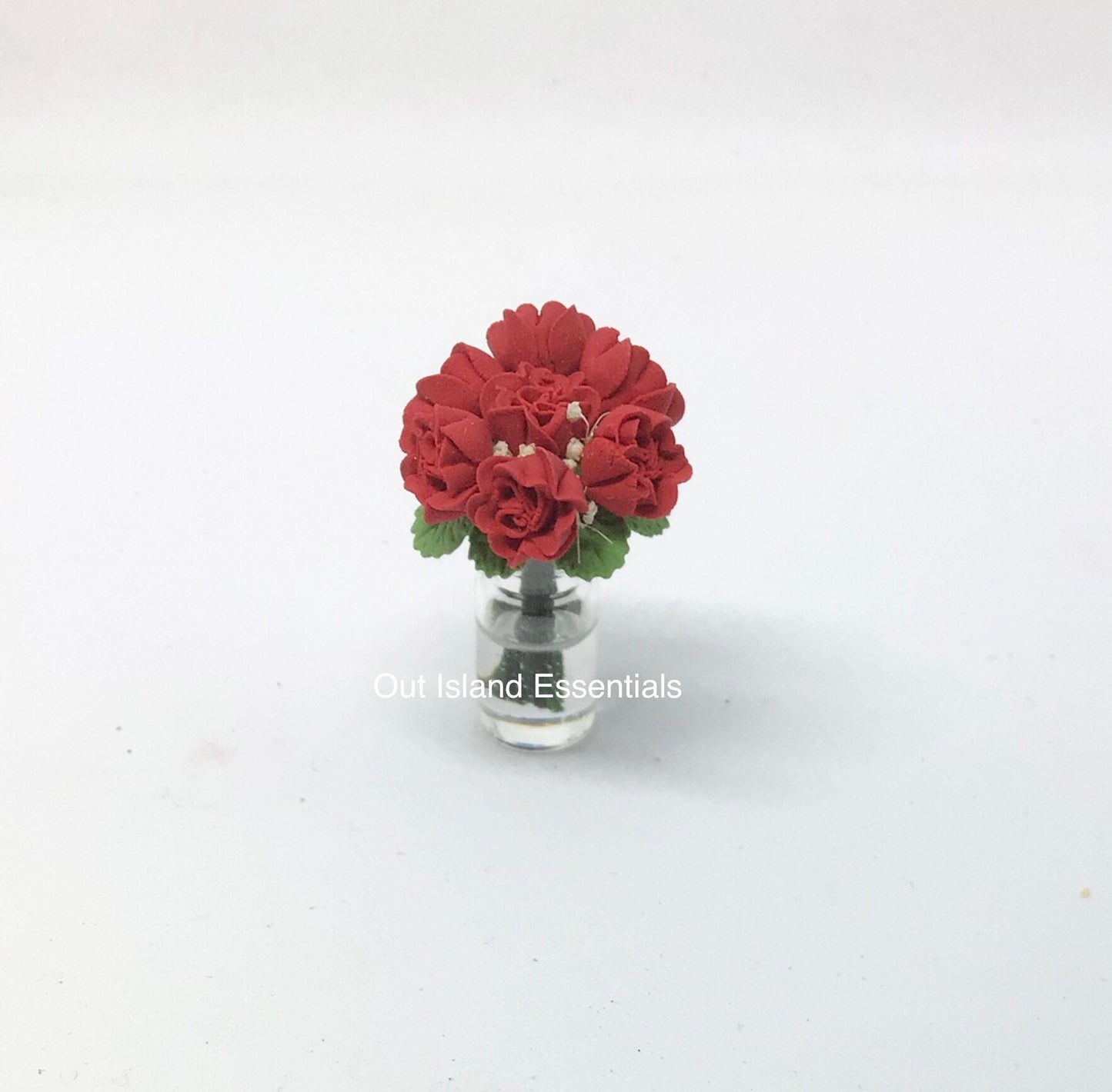 1 Pc Dollhouse Miniature Red Roses 1:12 Scale