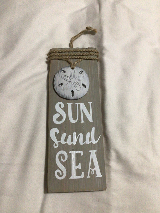 Summer Coastal Sign I Sand Dollar Sign I Wooden Beach Sign I Beach Cottage Sign I Pool Sign I Coastal Wooden Coastal Sign