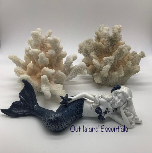 Side Laying Mermaid Statue | Mermaid Decoration | Daydreaming Mermaid | Laying Down Mermaid | Little Mermaid