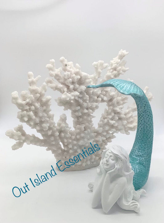 Tail Up Mermaid Statue | Mermaid Decoration | Daydreaming Mermaid | Fancy Tail Mermaid