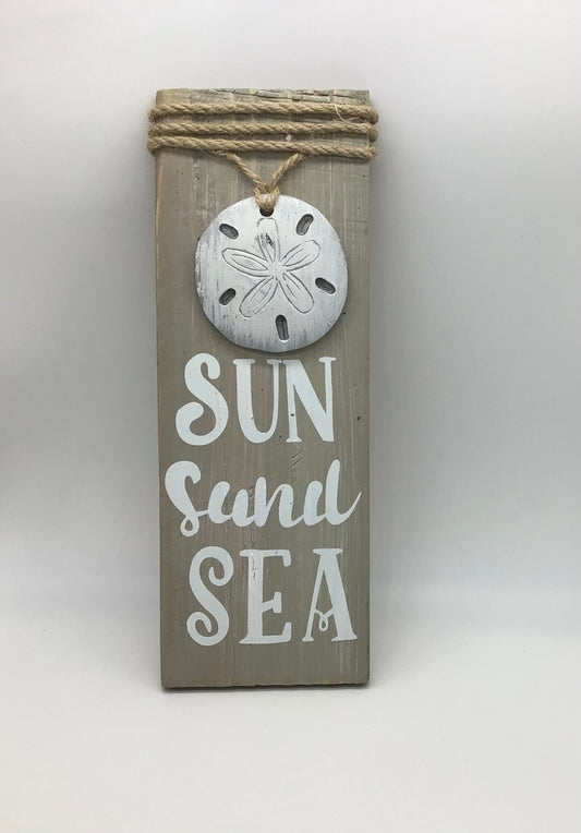 Sun Sand & Sea Wood Sign I Beach Sign I Beach Decor I Coastal Wood Decor I Coastal Wood Sign