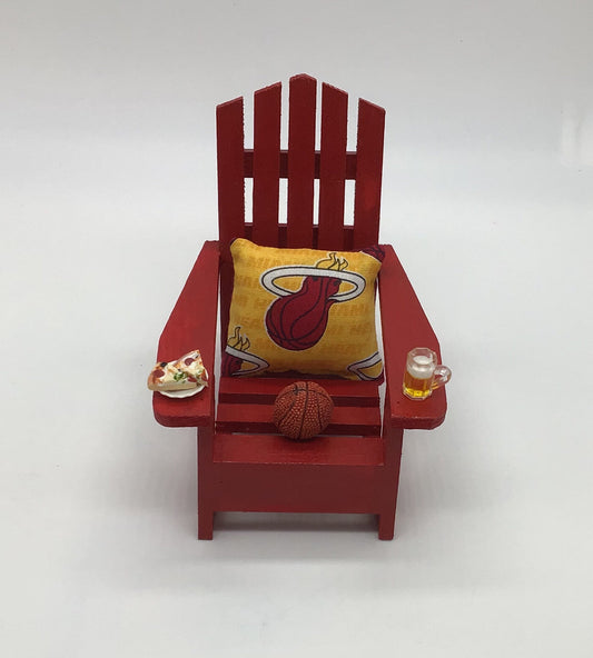 Miami Heat Ornament I NBA Christmas Ornament | Adirondack Chair Ornament I Heat Christmas Ornament I Miami Heat Coastal Cottage Christmas