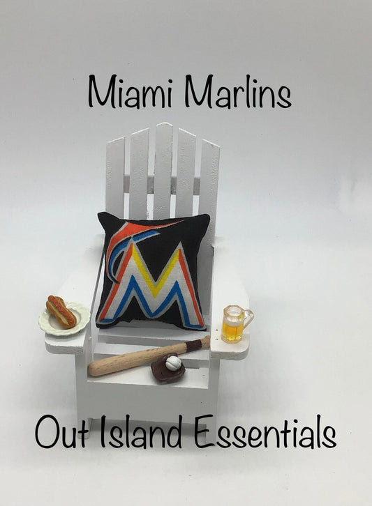 Miami Marlin Ornament I MLB Christmas Ornament | Adirondack Chair Ornament I Marlins Christmas Ornament I Coastal Cottage Christmas