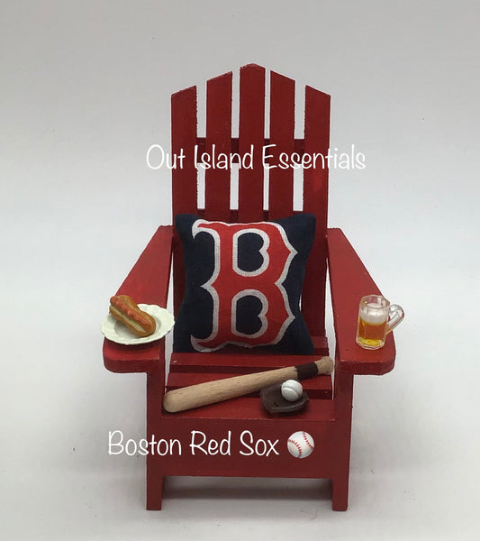 Boston Red Sox Ornament I MLB Christmas Ornament | Adirondack Chair Ornament I Red Sox Christmas Ornament I Coastal Cottage Christmas