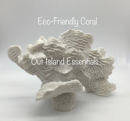 Mounted Faux Rugosa Coral, Eco Friendly Coral, Faux White Rugosa Coral Decor