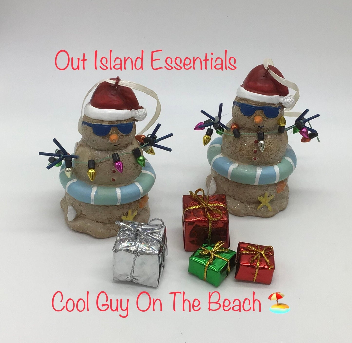 Beachy Christmas Ornament I Sandman Christmas Ornament I Funny Sandman Ornament I Christmas Snowman I Beach Snowman