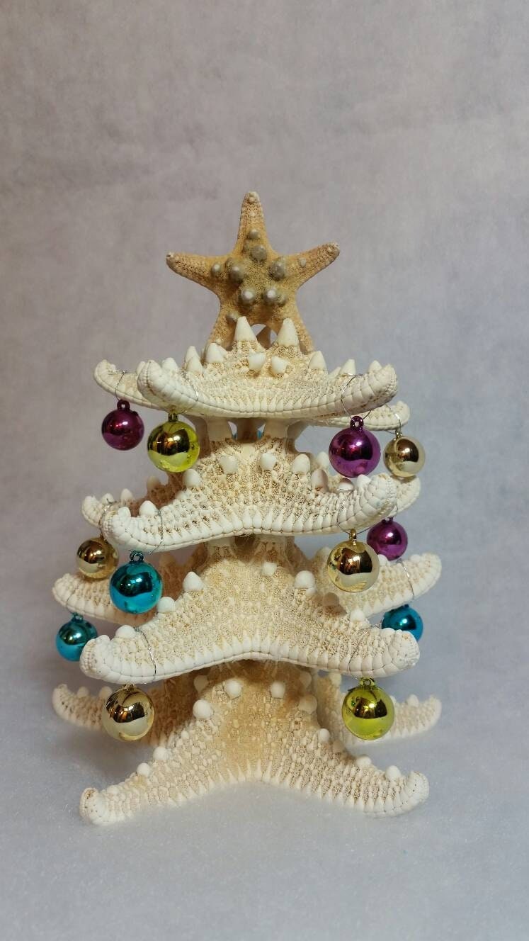 Starfish Christmas Tree Decoration I Coastal Christmas Starfish Tree I Starfish Tabletop Christmas Tree I Table Top Christmas Tree