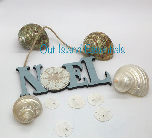 Beachy Christmas Ornament I Wooden Noel Beach Ornament I Coastal Christmas Ornament I Sand Dollar Ornament