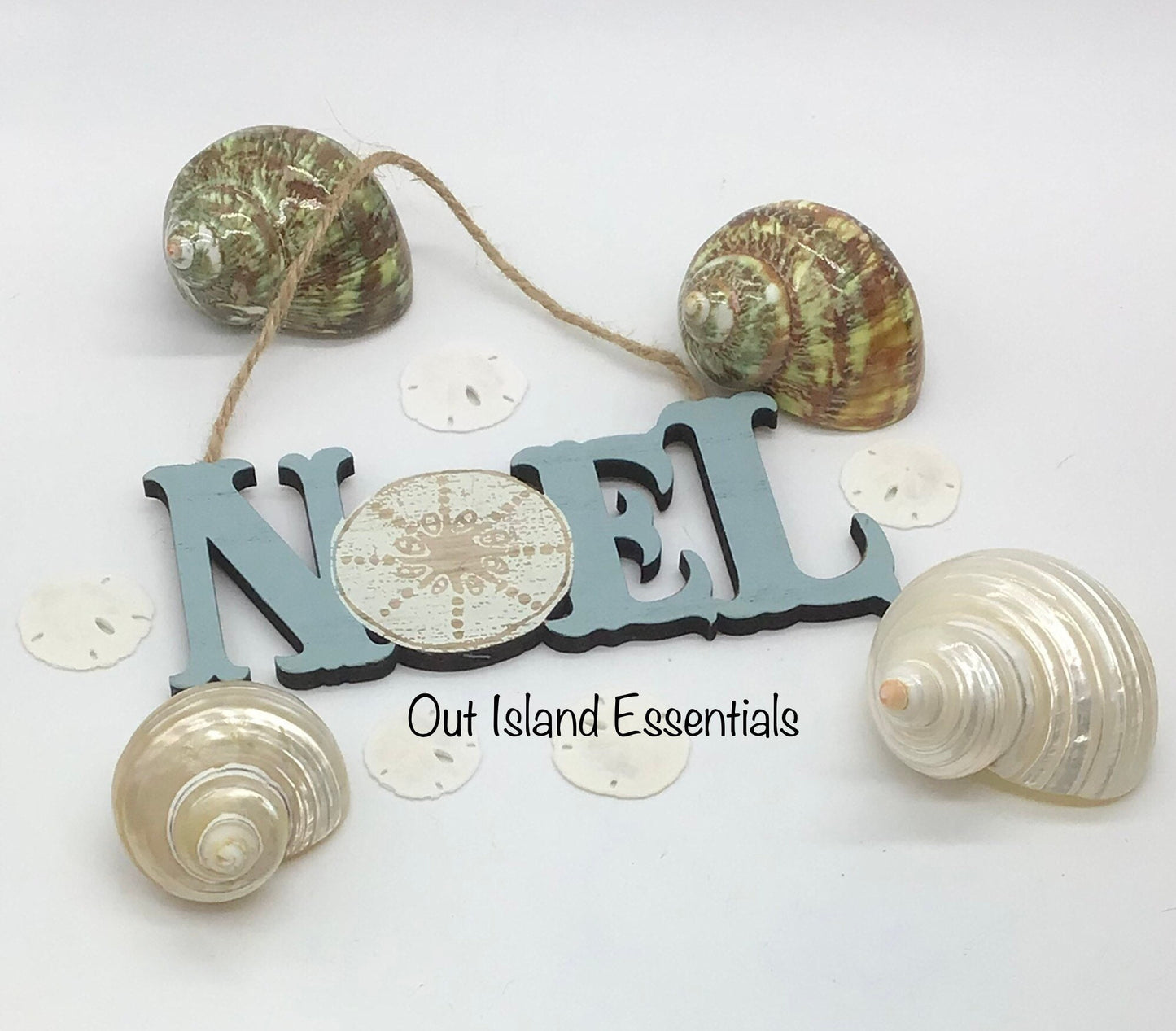 Beachy Christmas Ornament I Wooden Noel Beach Ornament I Coastal Christmas Ornament I Sand Dollar Ornament