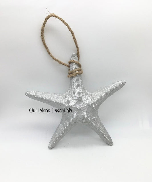 9" Resin Starfish Tree Decor | Coastal Cottage Decor | Medium Size 9" Coastal Christmas Starfish | Faux Starfish Christmas Tree Star