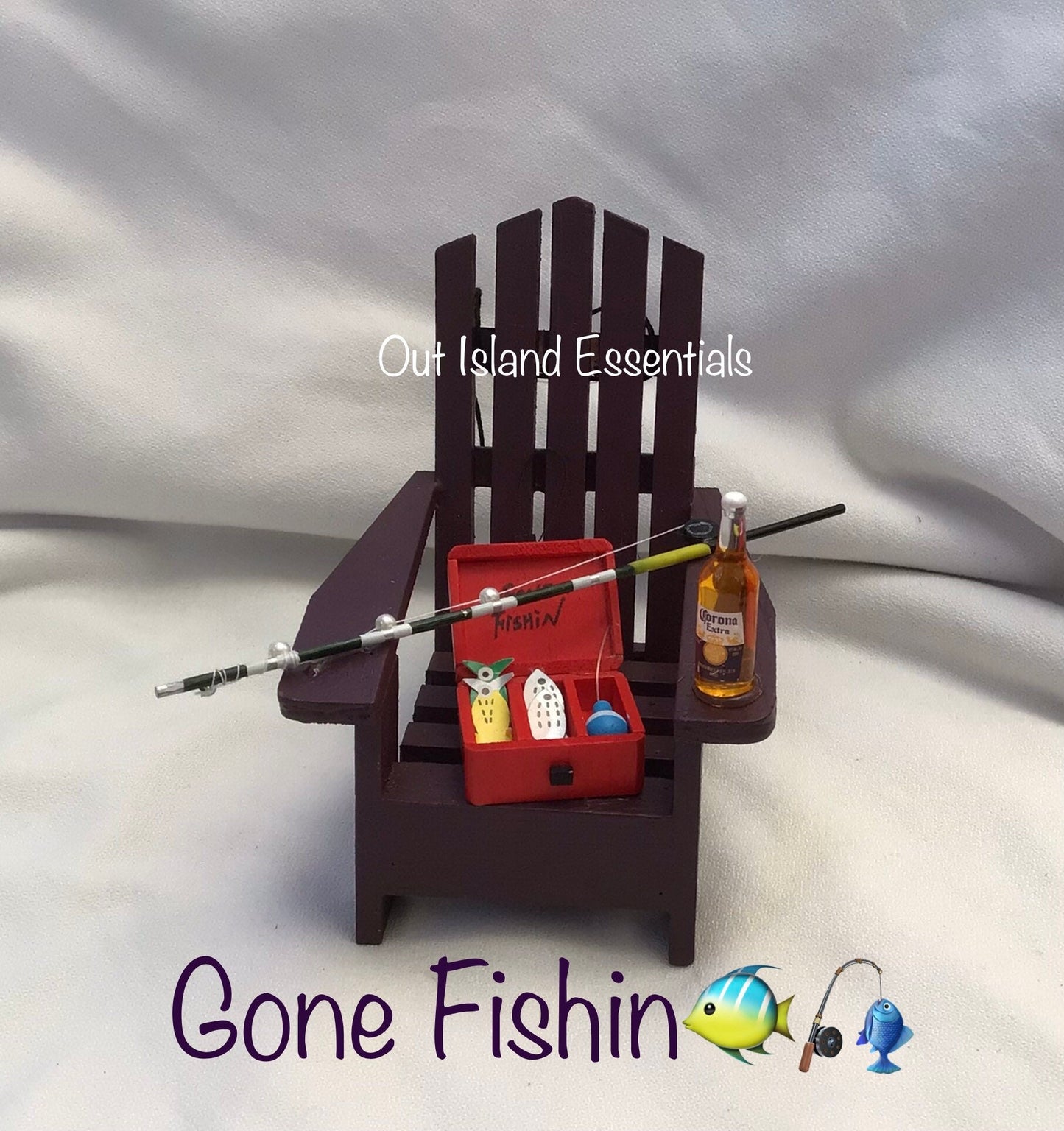 Gone Fishin For Christmas Beach Ornament | Adirondack Chair Christmas Ornament |  Beach Chair Christmas Ornament | Coastal Christmas