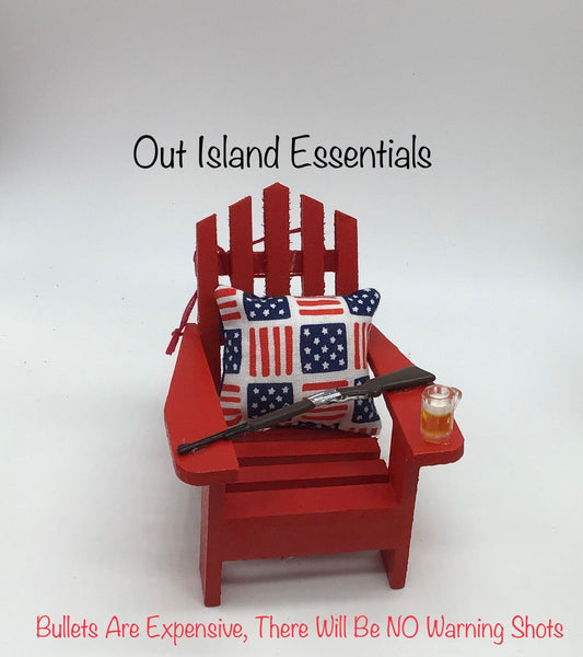 Patriotic Adirondack Ornament | Beach Ornament | Adirondack Christmas Ornament | Beach Chair Christmas Ornament | No Warning Shots