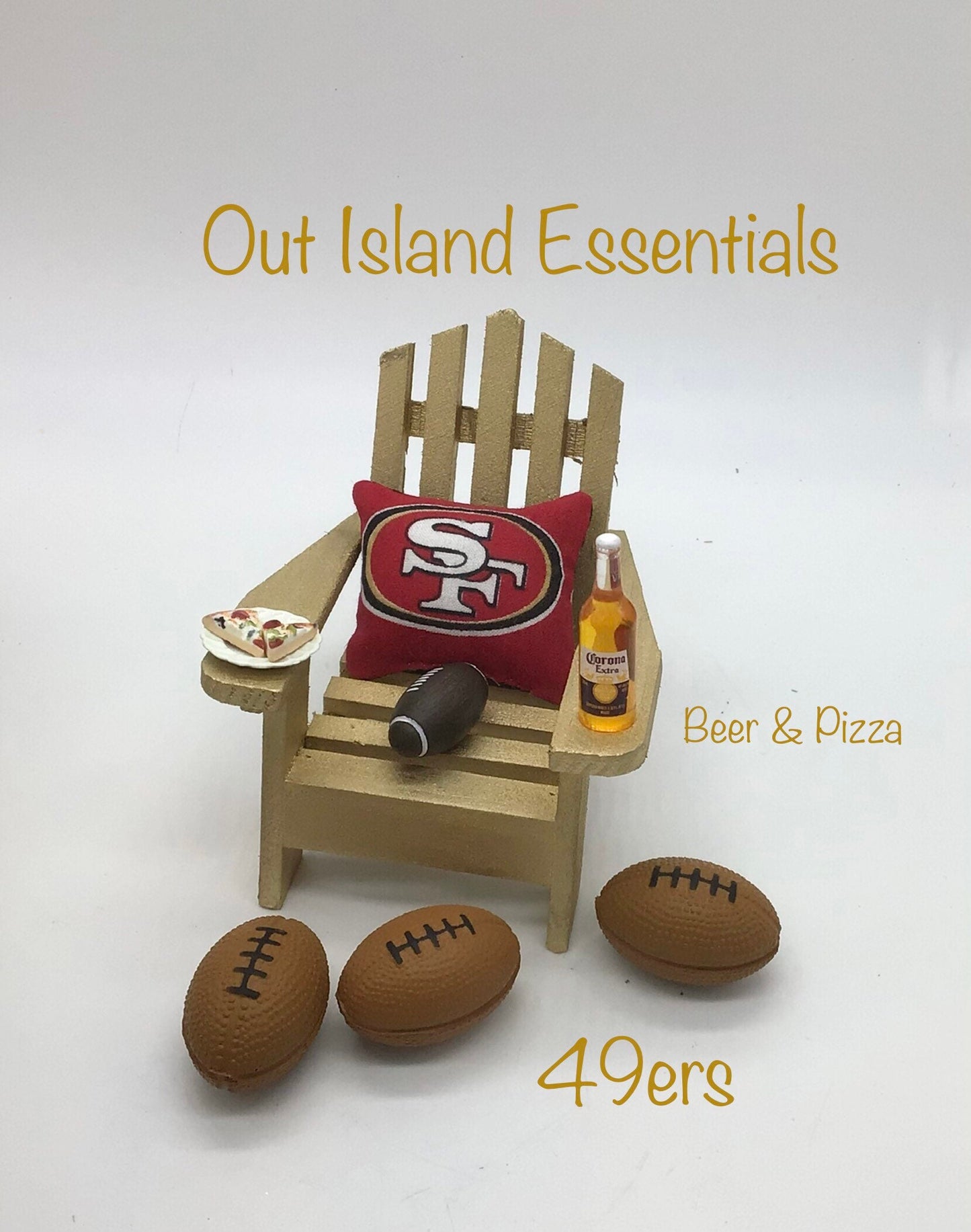 49ers Christmas Ornament, Adirondack Chair Ornament, San Francisco 49ers Coastal Cottage Christmas